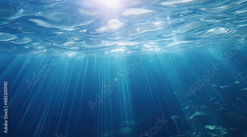 water day, the sun's rays passing through clean ocean water