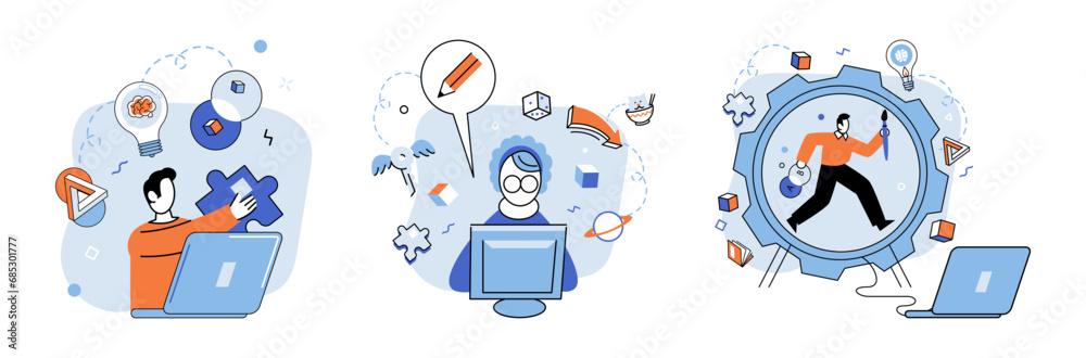 Business idea. Vector illustration. Planning involves market research, financial forecasting, and identifying resources required for success It provides strategic framework for executing business Business idea. Vector illustration. Planning involves market research, financial forecasting, and identifying resources required for success It provides strategic framework for executing business
