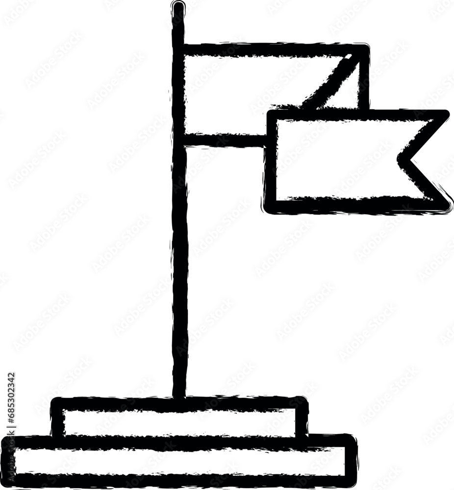 flag on the peak icon grunge style vector flag on the peak icon grunge style vector