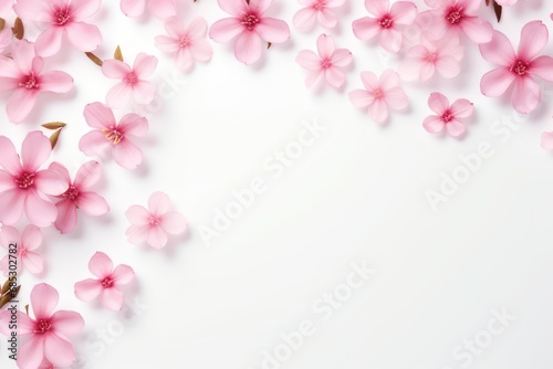 Spring background with flowers and a frame for text empty mock up © GalleryGlider