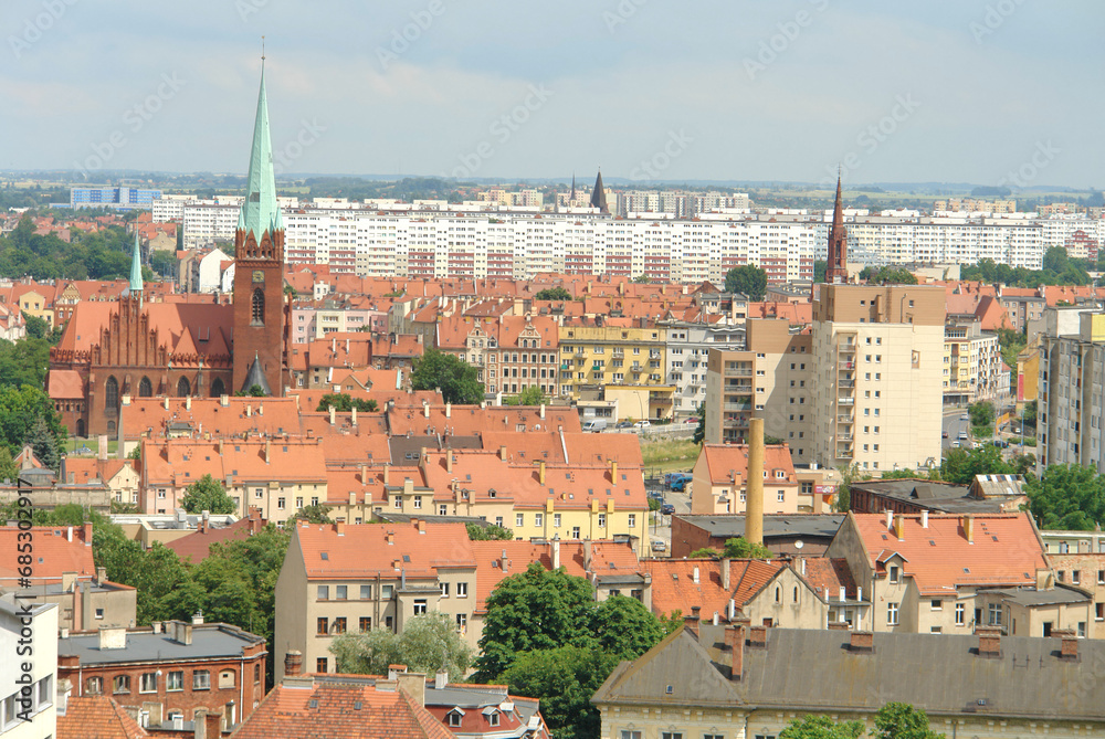 Panorama of Legnica with a view of St. Mary's Church