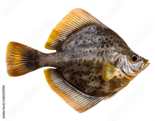 Flounder isolated on white background, Cut Out