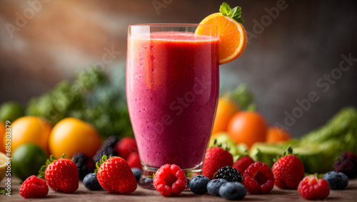 fruit smoothie with strawberries