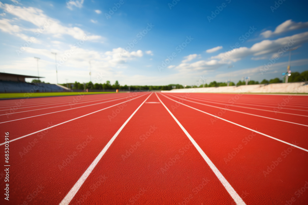 Pristine Running Track. Smooth Surface Ready for Runners. Generative Ai Pristine Running Track. Smooth Surface Ready for Runners. Generative Ai