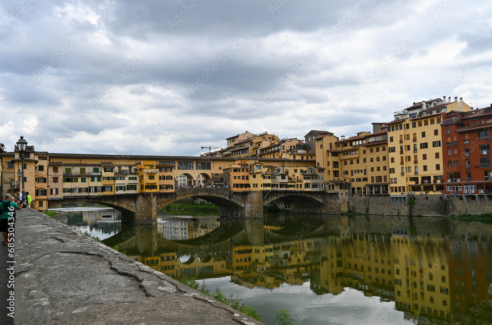 Italien - Florenz,  Brücken am Fluß Arno-Ponte Vecchio