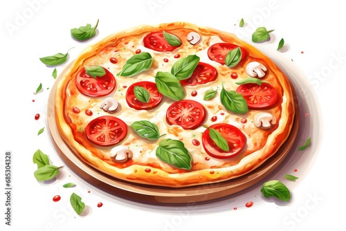 Margherita Pizza - Icon on white background