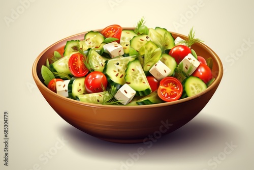 Greek Salad - Icon on white background