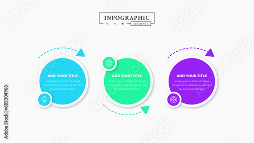 Vector creative business infographic presentation template with 3 steps or options