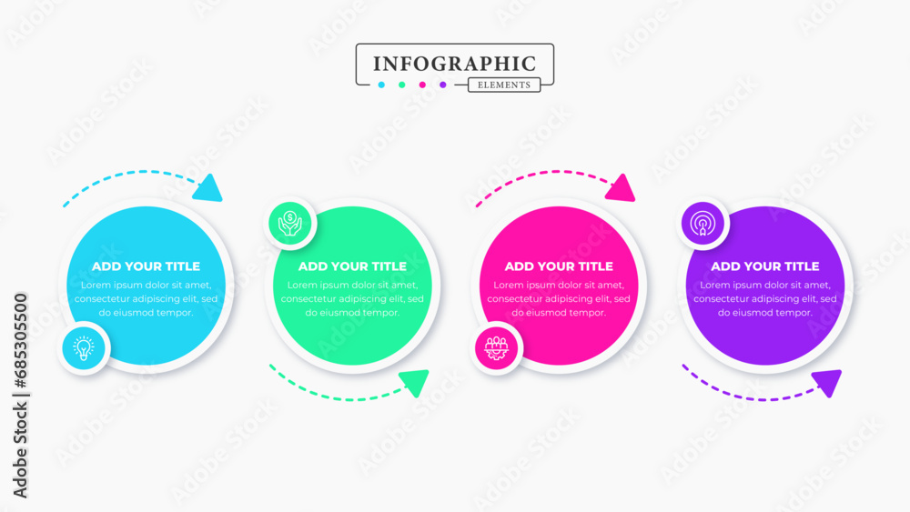 Vector creative business infographic presentation template with 4 steps or options Vector creative business infographic presentation template with 4 steps or options