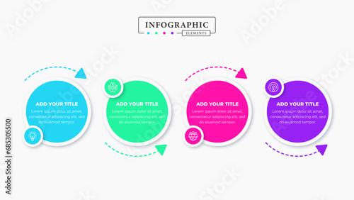 Vector creative business infographic presentation template with 4 steps or options