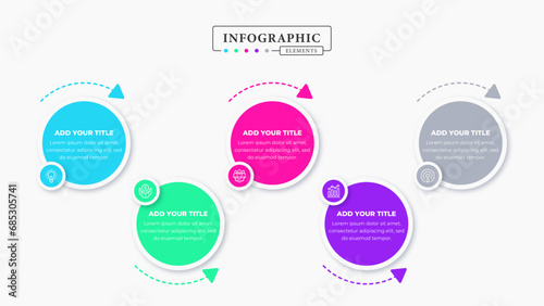 Vector business infographic presentation elements with 5 steps or options