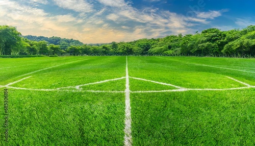 green grass field background for soccer and football sports volleyball green lawn pattern and texture background close up image