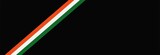 Indian flag ribbon , on a black background with copy space , saffron, white and green color , 26 January republic day and 15 August independence day concept