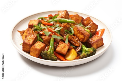 Orange Glazed Tofu Stir Fry - Icon on white background