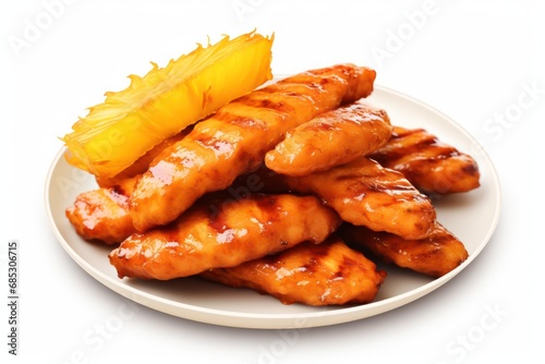 BBQ Pineapple Chicken Tenders - Icon on white background