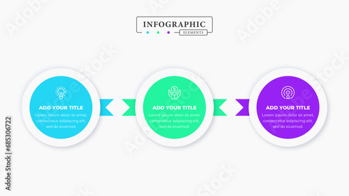 Modern vector business infographic elements with three steps or options