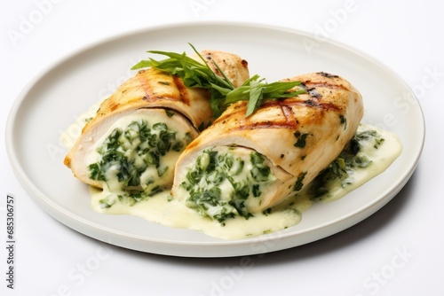 Spinach and Artichoke Stuffed Chicken Breast - Icon on white background