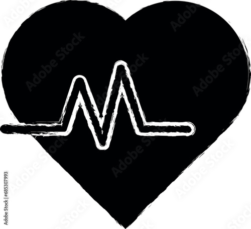 palpitation icon grunge style vector