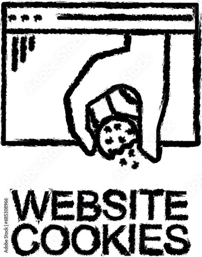 website cookies icon grunge style vector