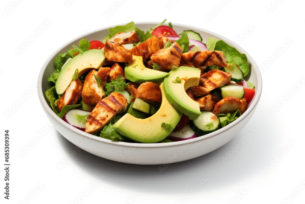 BBQ Chicken Avocado Salad - Icon on white background