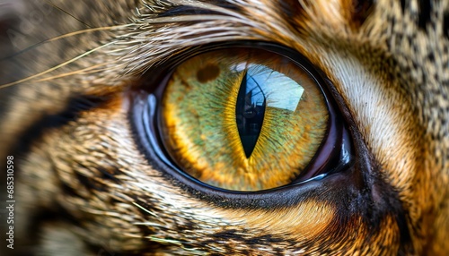 eye of a feline predator animal close up macro photography © Slainie