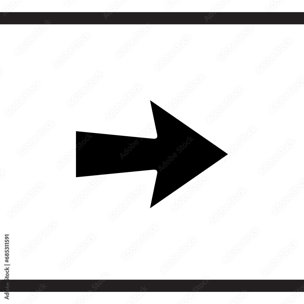 Right arrow icon vector. Next icon sign symbol vector. Move forward icon vector icon illustration isolated on white background Right arrow icon vector. Next icon sign symbol vector. Move forward icon vector icon illustration isolated on white background