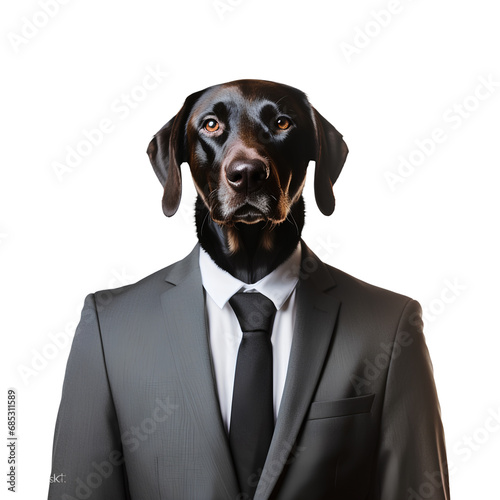 Businessman with animal head on transparent background PNG. Businessman concept has animal-like character. © PNG for U