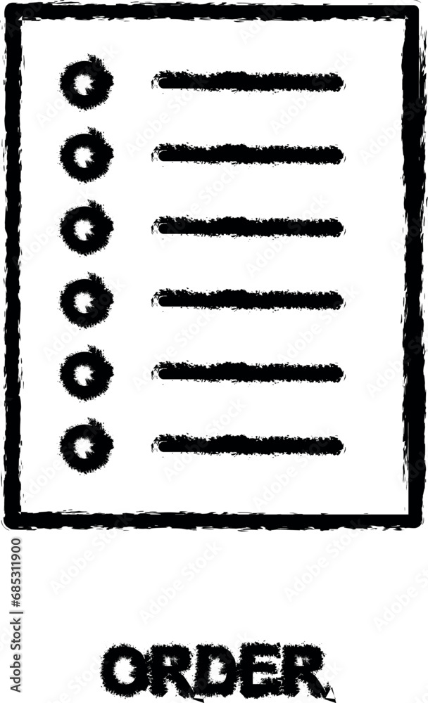 Obraz premium order in list icon grunge style vector