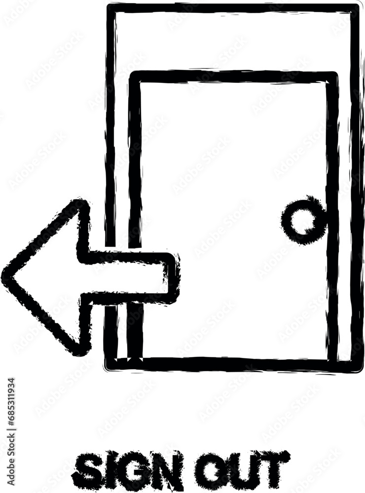 sign out sign icon grunge style vector