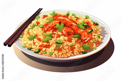 Yangzhou Fried Rice - Icon on white background