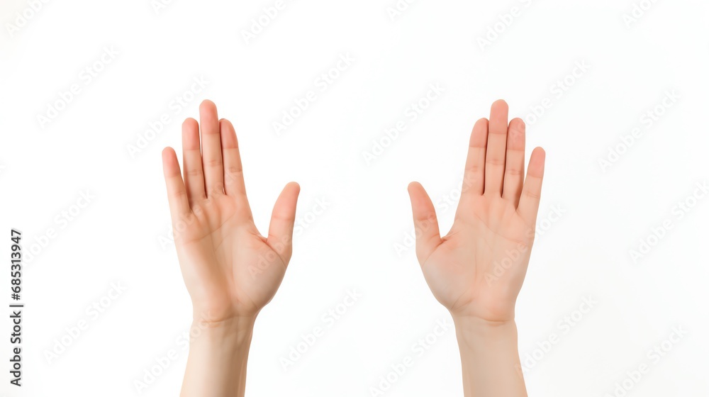 a pair of hands with their palms up - obrazy, fototapety, plakaty 