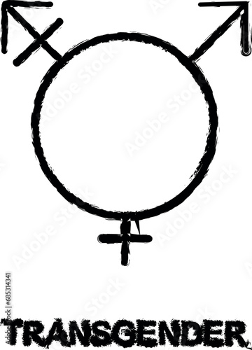 transgender sign icon grunge style vector