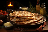 Realistic image of Indian Chapati bread . AI generated. 4/4