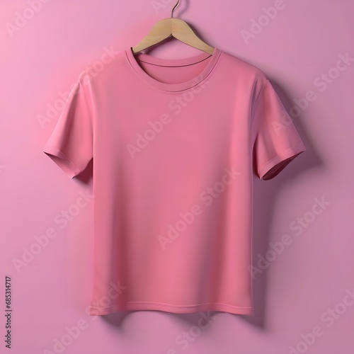A pink t-shirt with a blank background