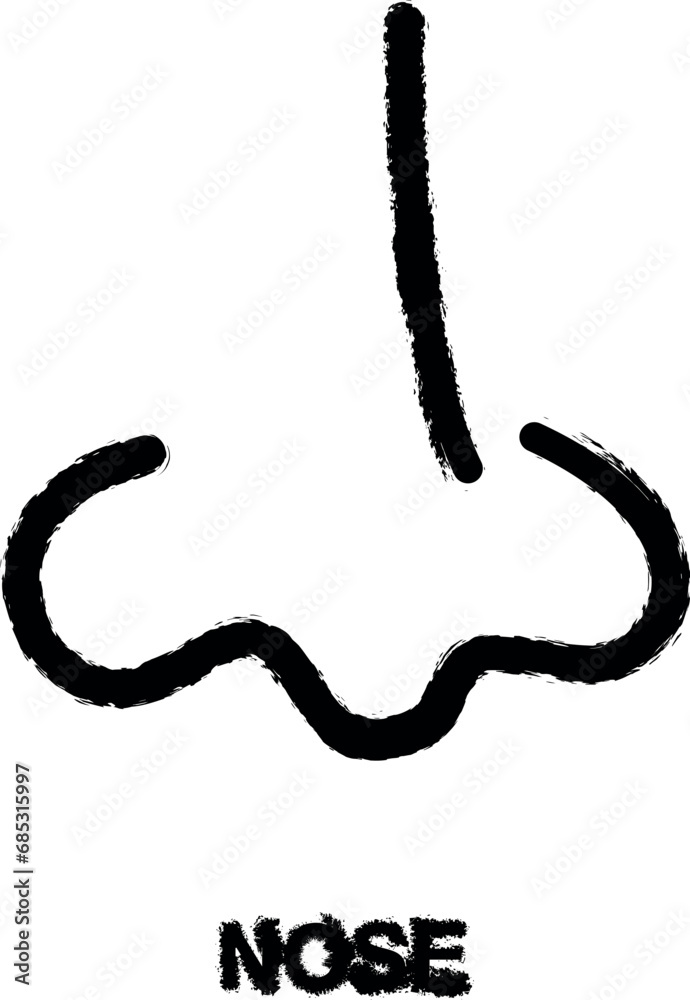 Obraz premium human nose simple line icon grunge style vector