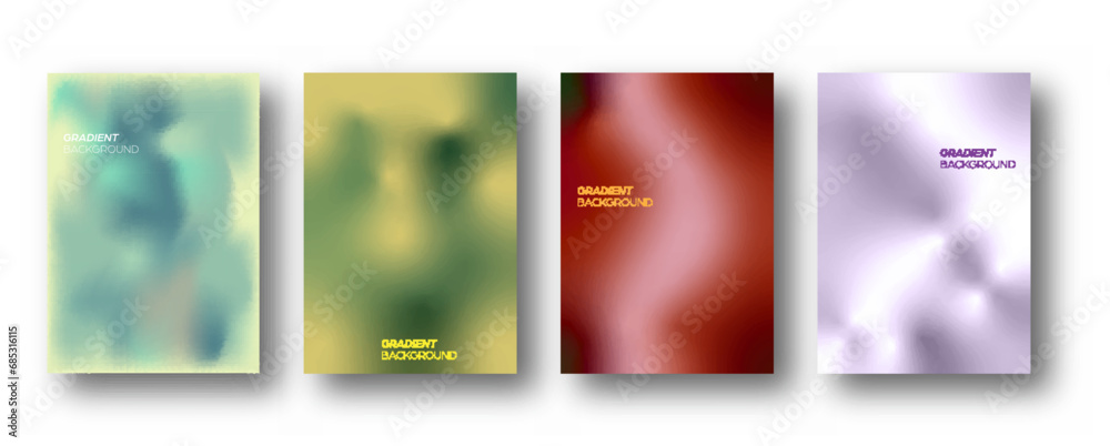 Abstract color background with blurred gradient. A collection of templates for covers, banners, posters, prints, postcards and creative design