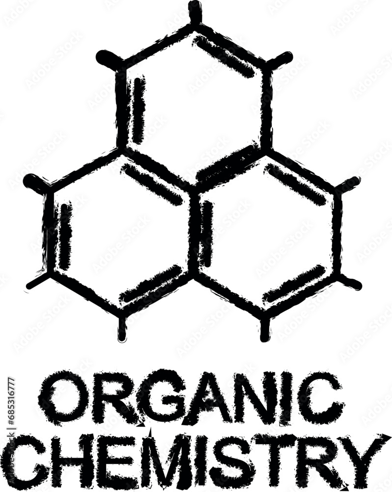 organic chemistry line icon grunge style vector organic chemistry line icon grunge style vector
