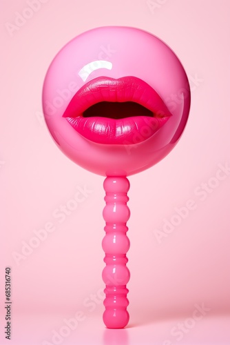 a lollipop with lips on it