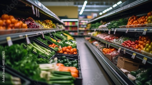 A clear photograph of a diabetes-friendly grocery store aisle with a variety of healthy food options  highlighting the importance of making nutritious choices.