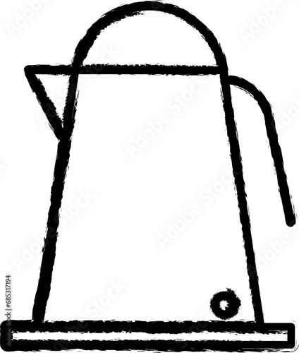Electric kettle icon grunge style vector