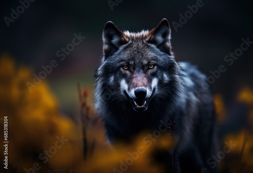 tête de loup sauvage en pleine nature