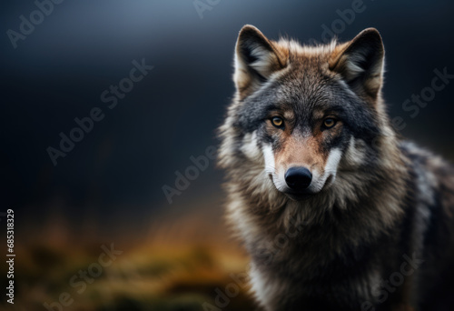 tête de loup sauvage en pleine nature