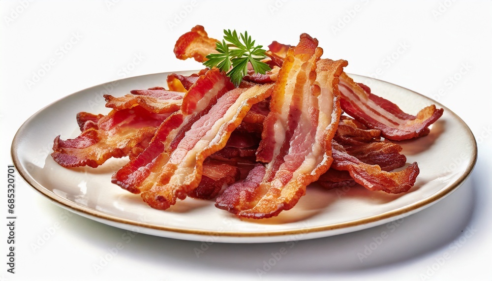 bacon on a white background