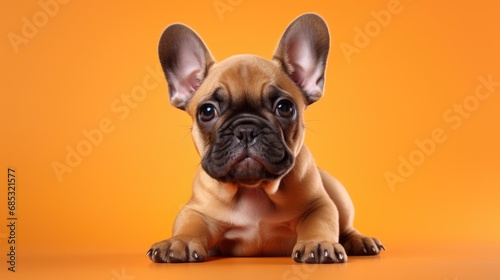 studio portrait of french bulldog puppy isolated on clean background