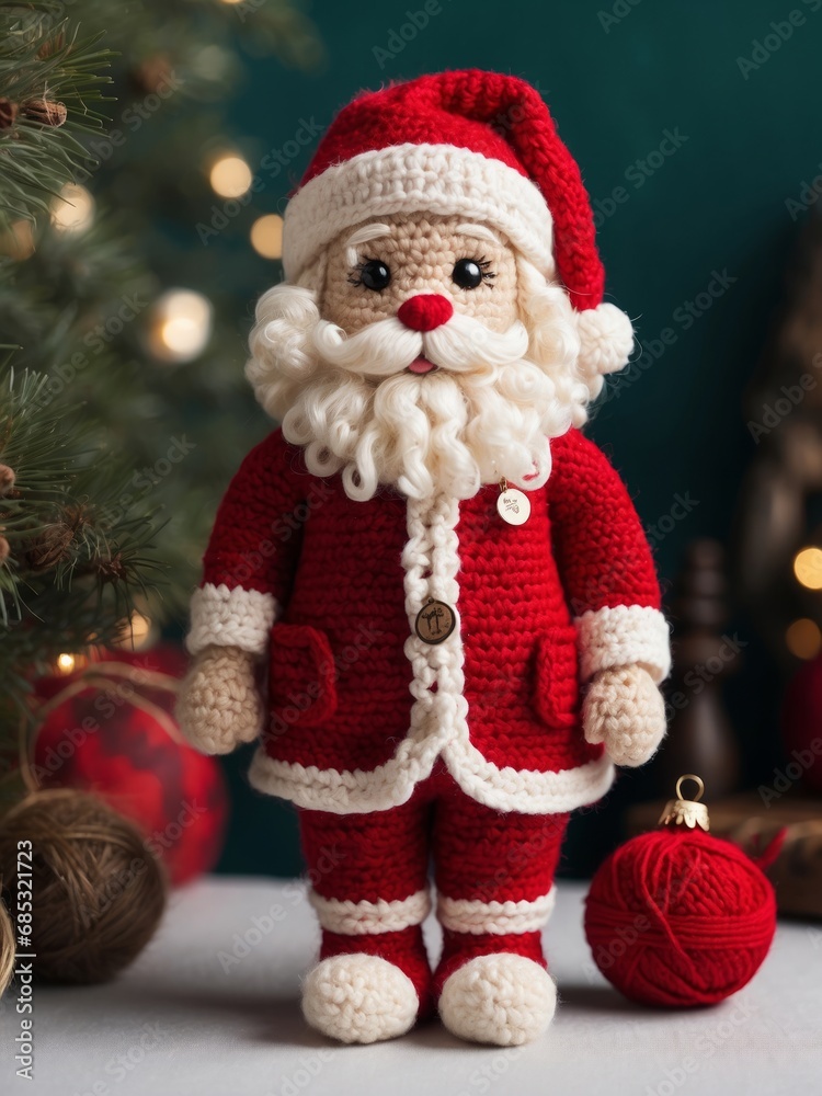 Handmade Crocheted Santa Claus Doll 7