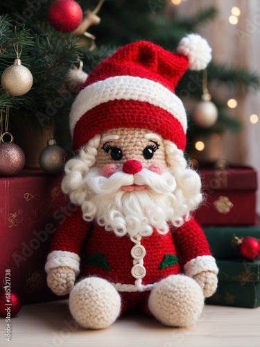 Handmade Crocheted Santa Claus Doll 19