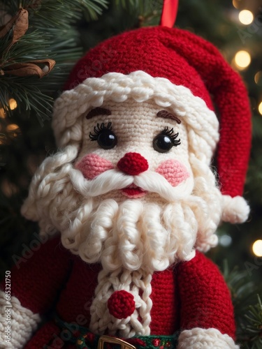 Handmade Crocheted Santa Claus Doll 22