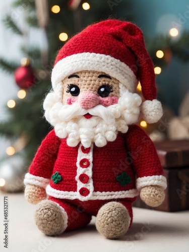 Handmade Crocheted Santa Claus Doll 24