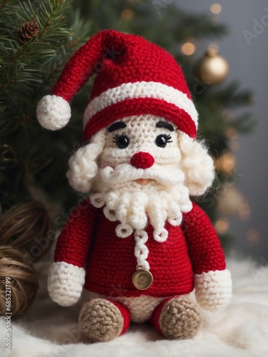 Handmade Crocheted Santa Claus Doll 35