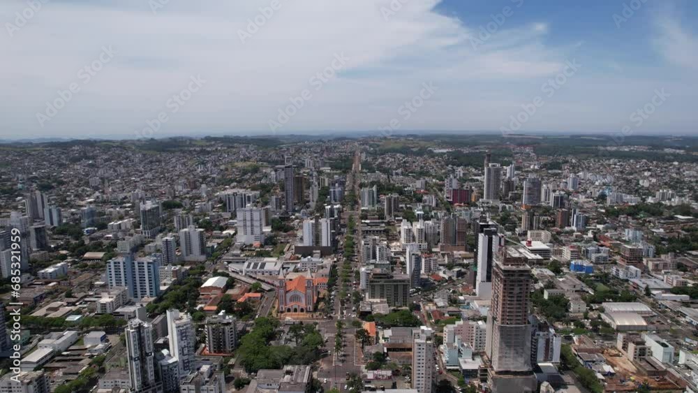 Imagens aéreas 4k do Centro da cidade de Chapecó , Santa Catarina, Brasil Imagens aéreas 4k do Centro da cidade de Chapecó , Santa Catarina, Brasil